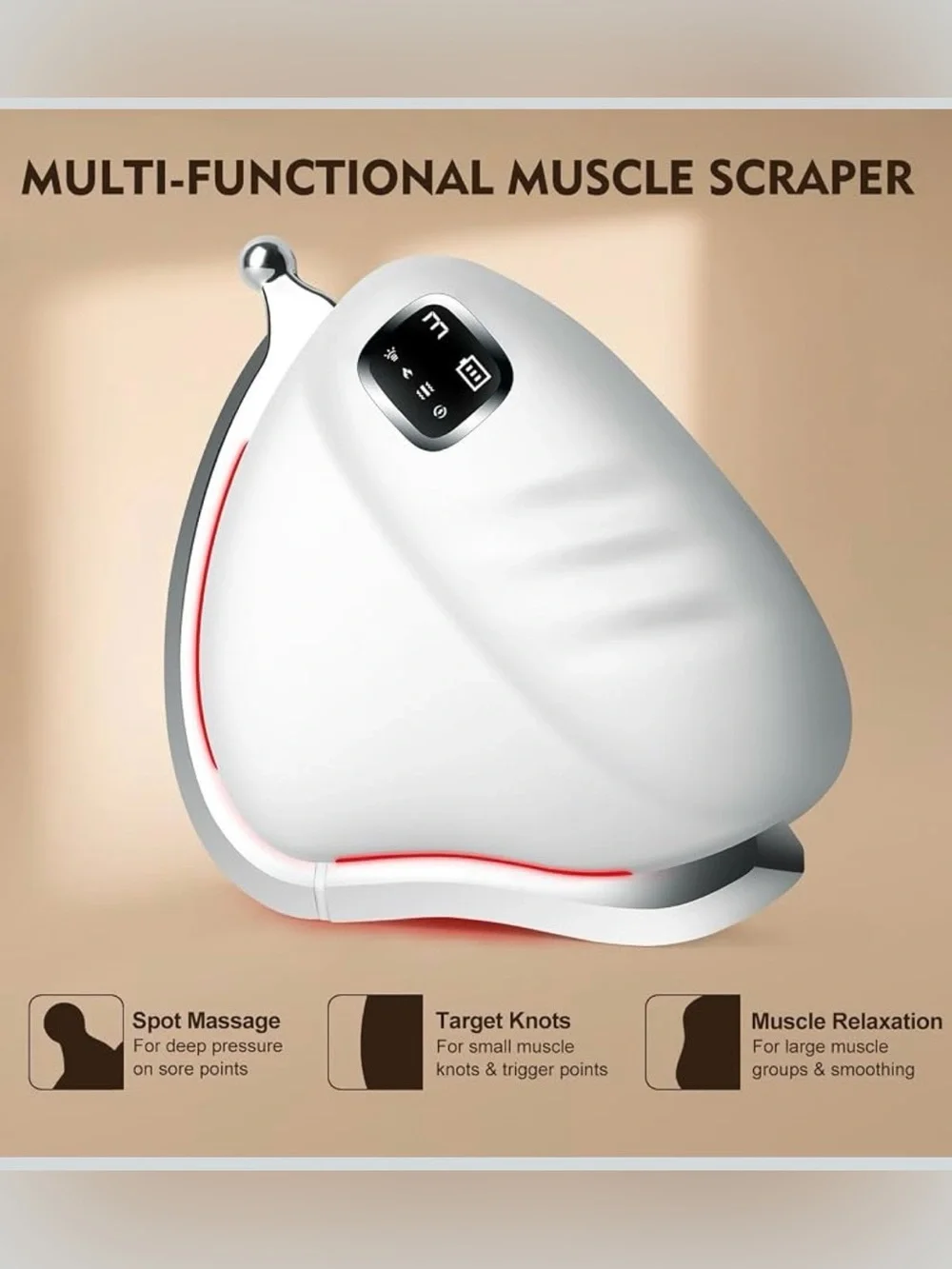 Heated muscle scraper tool